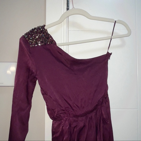 Guess purple off shoulder midi dress sz xxs - Picture 3 of 3